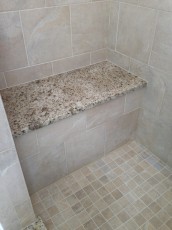 Shower Bench with Granite and Tile NJ