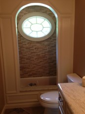 Bathroom remodeled in Byram,NJ. Complete tear out of an old bathroom from 1976. Completely rebuilt to high quality standards and conveniences.