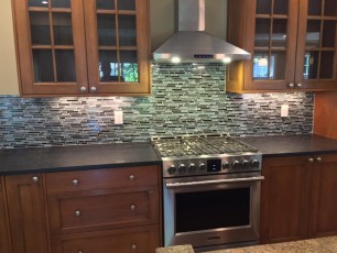 New tile backsplash in kitchen