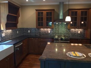 New tile backsplash in kitchen